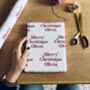 Personalised Merry Christmas Name, Wrapping Paper, thumbnail 1 of 5