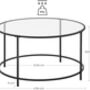 Round Coffee Table Glass Table With Steel Frame, thumbnail 9 of 10