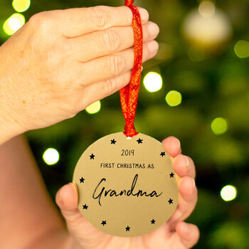 Personalised 'First Christmas As Grandma' Decoration, 3 of 6