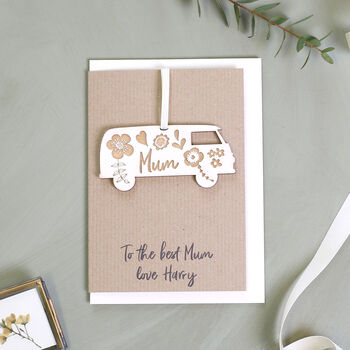 Personalised Engraved Campervan Mother's Day Card, 2 of 4