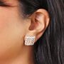 Square Woven Stud Earrings, thumbnail 2 of 4