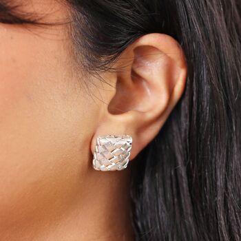 Square Woven Stud Earrings, 2 of 4