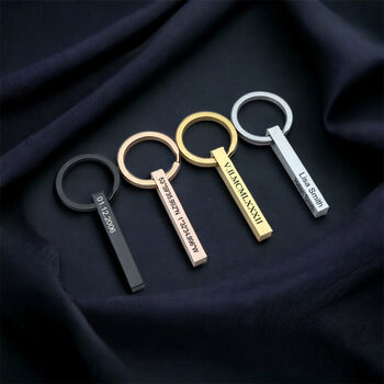 3D Rectangle Bar Personalised Keyring, 5 of 9