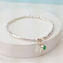 Sterling Silver Hammered Birthstone Initial Bracelet, thumbnail 1 of 4