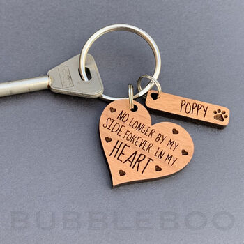 Pet Memorial Heart Keyring. No Longer By My Side, 5 of 6
