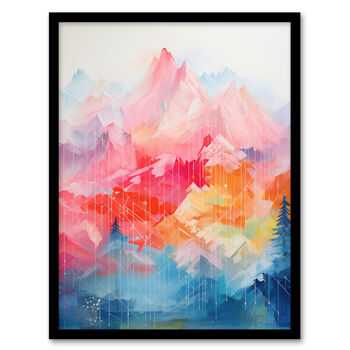 Colourful Geometric Mountains Modern Nature Wall Art Print, 4 of 5