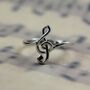 Sterling Silver Treble Clef Ring, thumbnail 3 of 7
