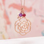 Rose Gold Rose Vermeil Pendant With Real Birthstones, thumbnail 1 of 4