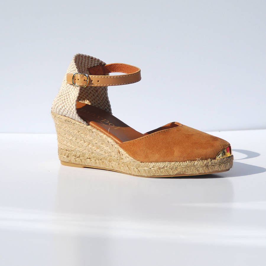 closed toe wedge espadrilles navy or camel by espadrille ...