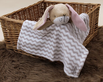 Personalised Chevron Baby Blanket And Bunny Comforter, 3 of 3