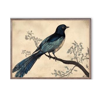 Art Print | Vintage Blue Bird Wall Art | Nature Inspired Home Decor, 2 of 12