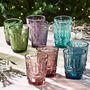 Set Of Four Vintage Colour Embossed Tumblers, thumbnail 1 of 8