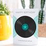 Turquoise Vinyl For The Record Happy Birthday Card, thumbnail 1 of 4