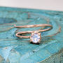 Rose Gold Faceted Rainbow Moonstone Ring, thumbnail 2 of 5
