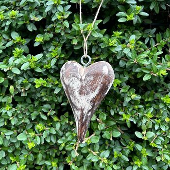 Hand Carved Wooden Heart And Star Decorations, 4 of 9