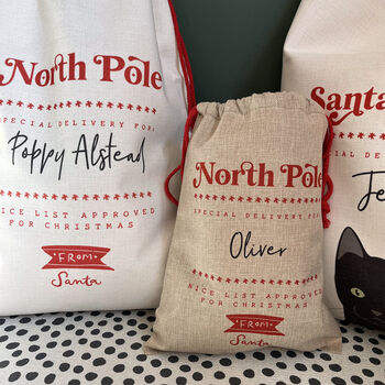 Personalised North Pole Christmas Sack, 5 of 6