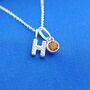 Personalised Silver Sparkle Initial Birthstone Necklace, thumbnail 3 of 10