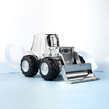 Personalised Silver Plated Digger Money Box, 5 of 6