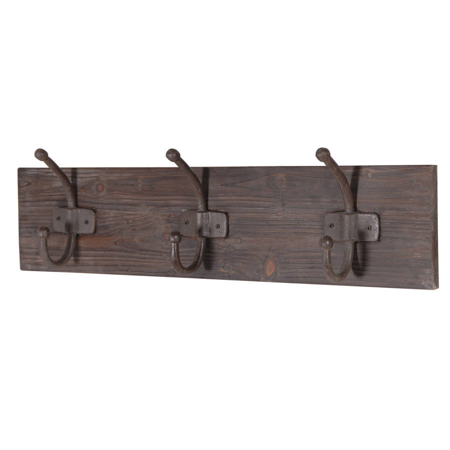 Distressed Three Hook Coat Rack By Out There Interiors ...