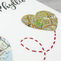 Personalised Map Heart Wedding And Anniversary Print, thumbnail 4 of 12