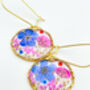 Earrings With Real Pink And Blue Flowers, thumbnail 4 of 12