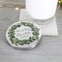 Mr And Mrs Wedding Wreath Scented Candle With Lid, thumbnail 6 of 9