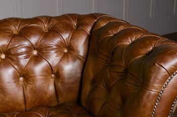 Bretby Two Seater Sofa Brown Cerato Leather, 2 of 3