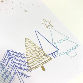 Personalised Grandparent Foiled Christmas Card Blue, 4 of 4