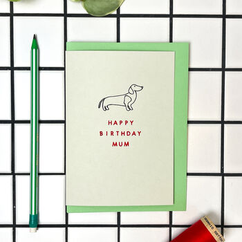 Dog Doodle Dachshund Happy Birthday Card, 2 of 2