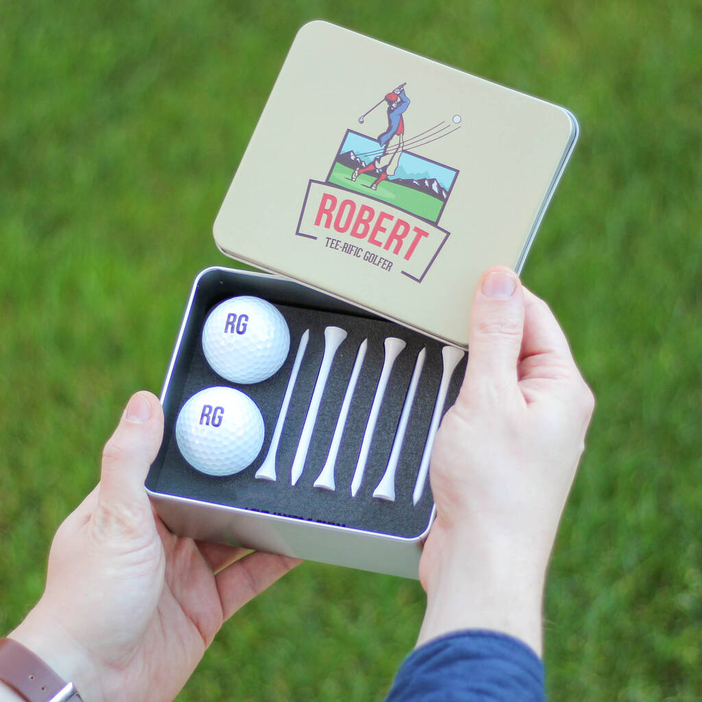 Personalised Minimal Golf Cart Tin Set For Him Or Dad, 1 of 4