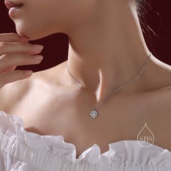 Tiny Leopard Face Pendant Necklace In Sterling Silver, 7 of 11