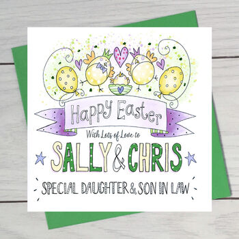 Easter Chick Family Greeting Card, 2 of 4