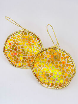 Statement Disco Earrings With Gold Glitter, 5 of 12