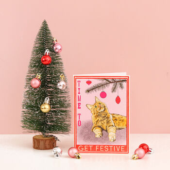 Get Festive Ginger Cat Christmas Card, 5 of 7