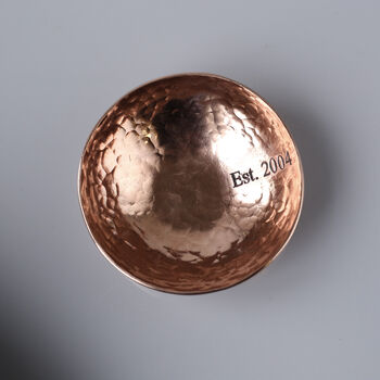 22nd Anniversary Small Hammered Copper Ring Bowl, 2 of 10