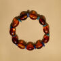 Chunky Amber And Blue Gemstone Stretch Bracelet, thumbnail 1 of 5