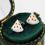 Sterling Silver Watermelon Stud Earrings, thumbnail 1 of 9