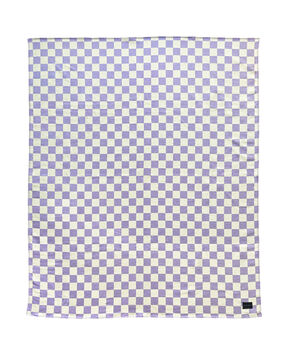 Sona Checkerboard Lilac And Cream Recycled Cotton Throw, 5 of 5