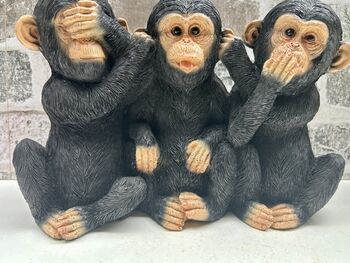 See, Hear, Speak No Evil Monkeys Figurine Ornament, 8 of 12
