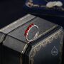 Sterling Silver Natural Red Carnelian Half Infinity Ring, thumbnail 2 of 12