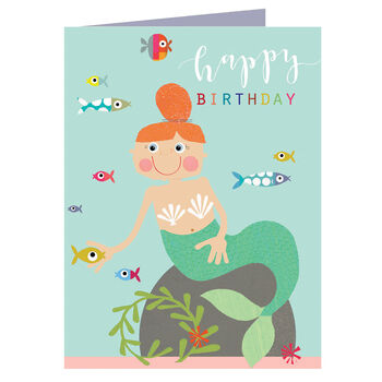 Mini Glittery Mermaid Birthday Card, 2 of 5