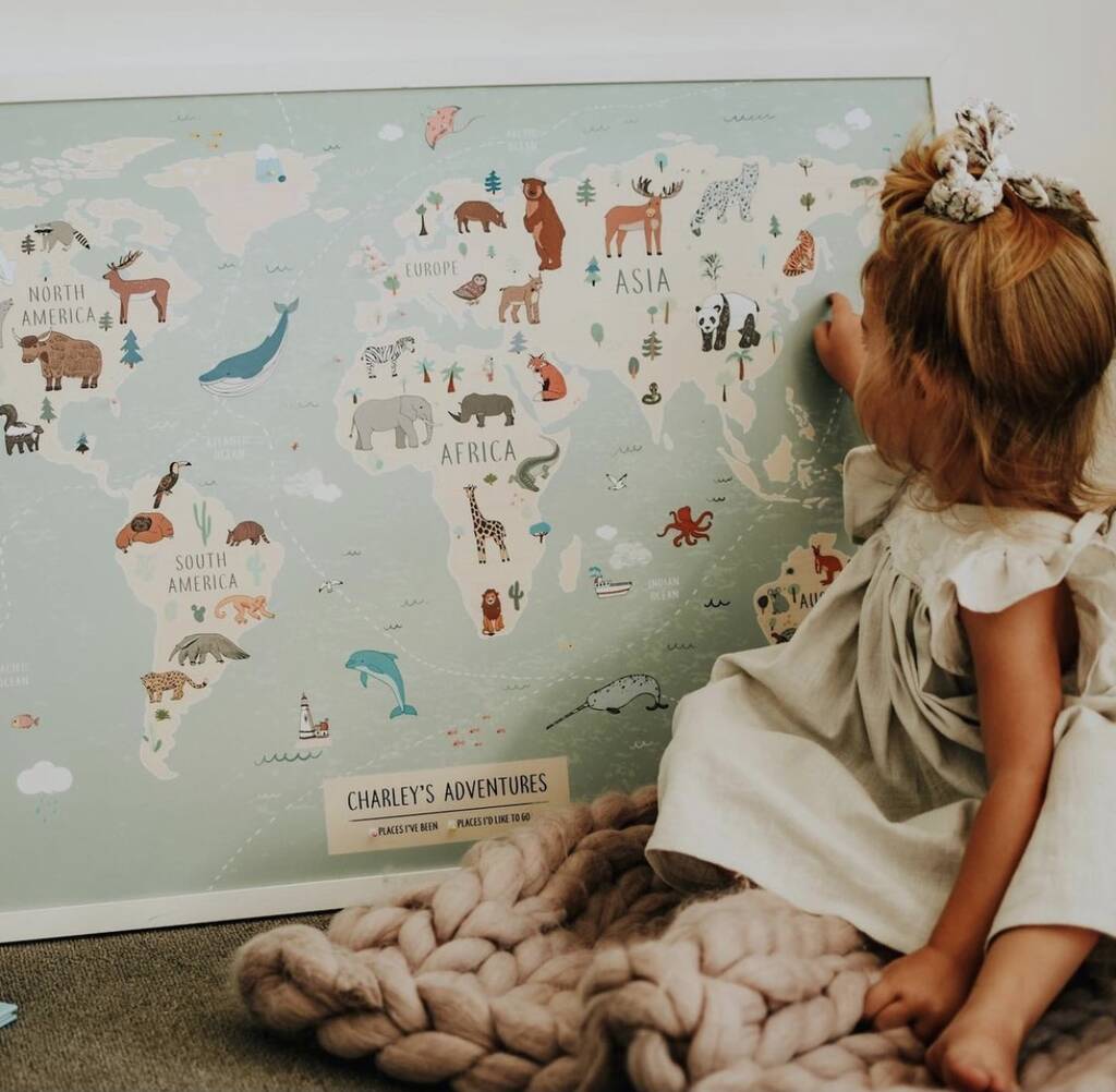 Personalised Pinboard World Map For Kids, 1 of 7