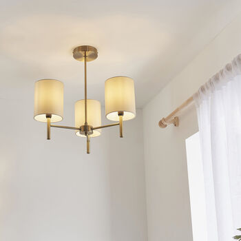 Three Light Shaded Chandelier, 3 of 12