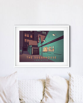 The Sugarhouse Lancaster Travel Poster Art Print, 2 of 8