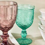 Set Of Four Vintage Embossed Coloured Wine Glasses, thumbnail 8 of 10