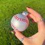 Christmas Cricket Ball Glass Bauble, thumbnail 3 of 3