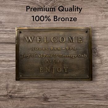 Custom Bronze Welcome Sign, 2 of 7