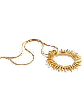 Sun Charm Pendant Necklace 18k Gold Plated Pvd Tarnish Free, 2 of 5