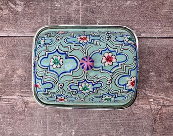 Handpainted Turquoise Butter Dish, 5 of 5