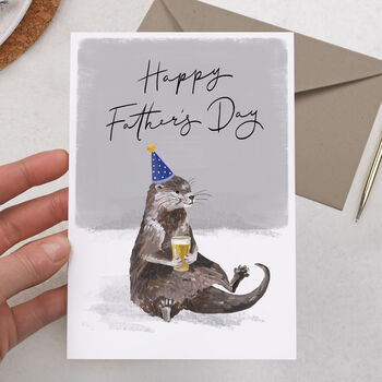 Otter Illustration Father's Day Card For Dad, 2 of 2